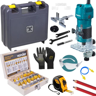 Tupia Laminadora Manual 3709 Makita Com Kit 12 Fresas em Oferta na Shopee
