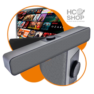 Mini Soundbar Caixa De Som Potente Smart Tv Video Game Pc Gamer Notebook P2 USB 6W