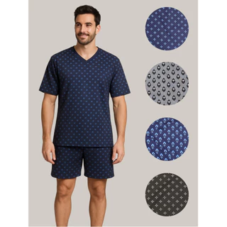 Smara Modas Pijama Masculino Gola V Sued Verão Camiseta Shorts do M ao G1 em Oferta na Shopee
