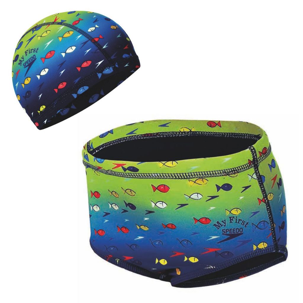 Conjunto Sunga e Touca Bebê Degrade Fish Com Forro e UV Speedo - Azul ...