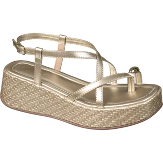Sandália Feminina Plataforma Flatform Ring Toe Tiras Cruzadas Casual Moda Atual GiGiL em Oferta na Shopee