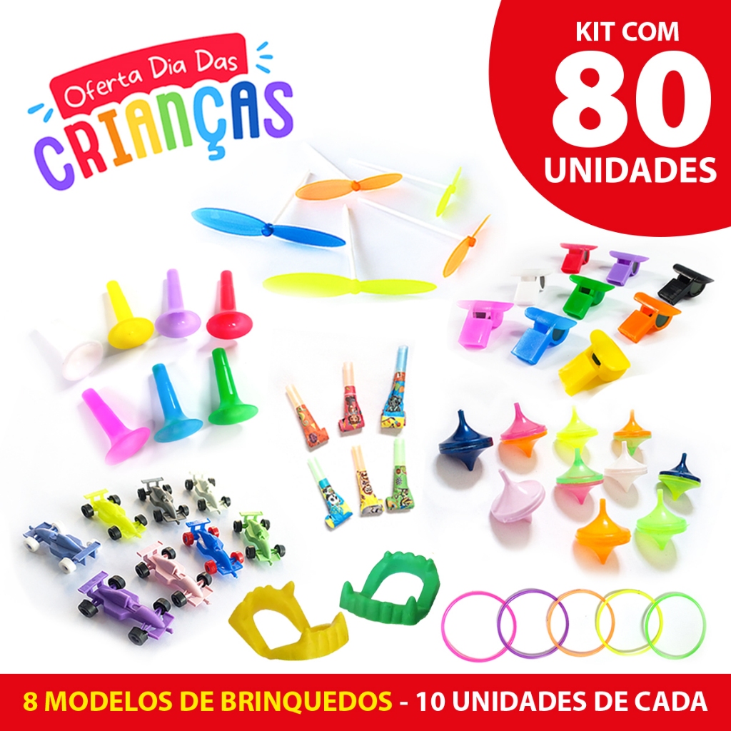 Kit 80 Mini Brinquedos (8 Modelos) para Sacolinha Surpresa ...
