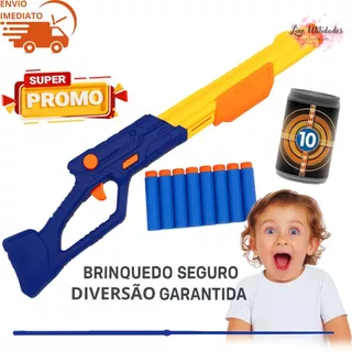 Lançador de Dardos Espuma - Tipo Nerf - Blaster com 18 Munições e 3 Alvos – Brinquedo Infantil