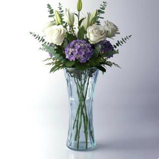 Vaso Decorativo de Vidro Plantas Flores Alto Relevo Decorativo Mesa Festa BLOO4