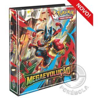 Fichário Álbum MEGAEVOLUÇÃO Grande Capa Dura para cartas Pokemon Pasta TCG Mega Evolução evoluções