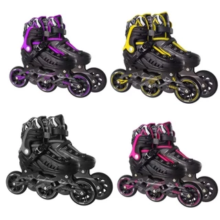 Patins Roller Inline 3 Rodas Profissional Rodas Grandes 100 Mm Resistente e Ajustável 4 Cores