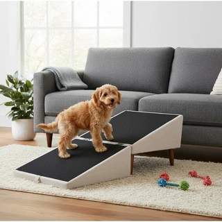 Puff Assento + Rampa para Pets 2 em 1 | Suede Bege