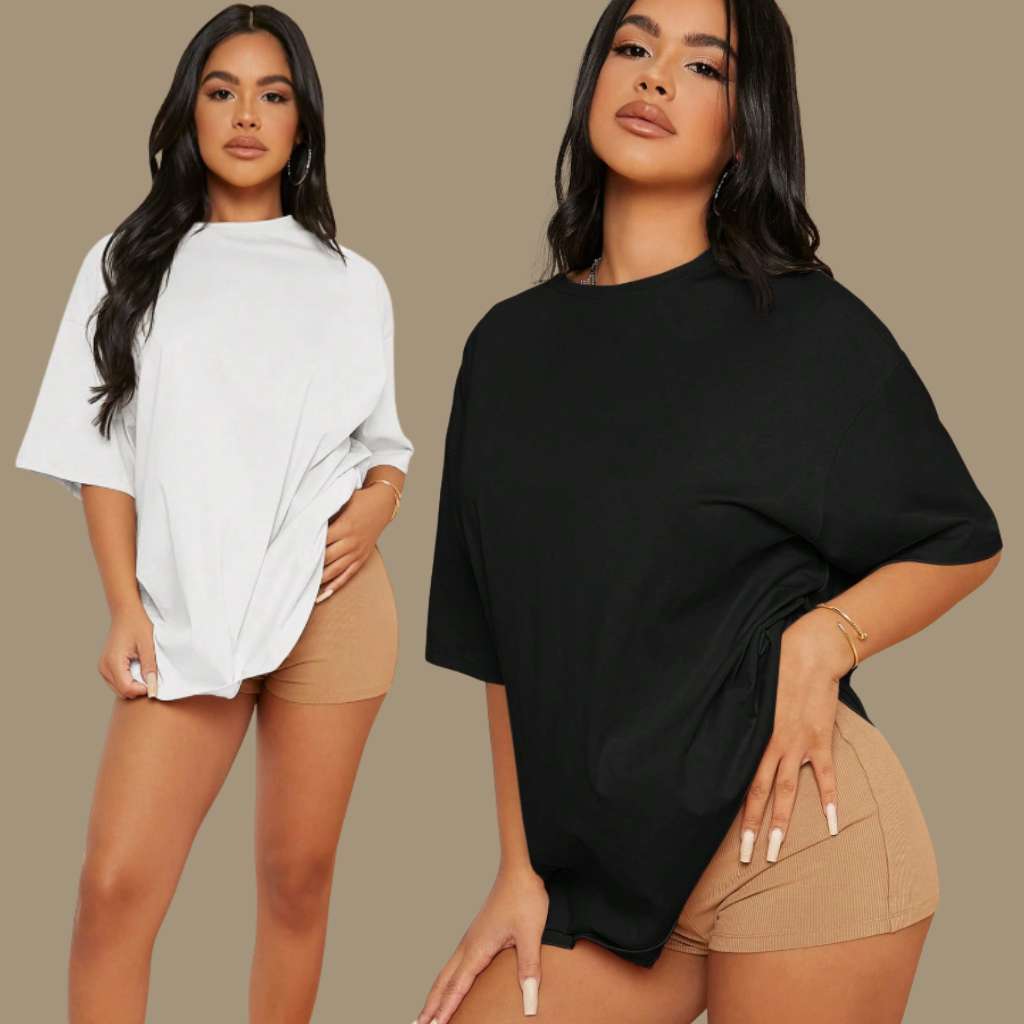 Camiseta Oversized Feminina 100% Algodão – Várias Cores | Conforto & Estilo