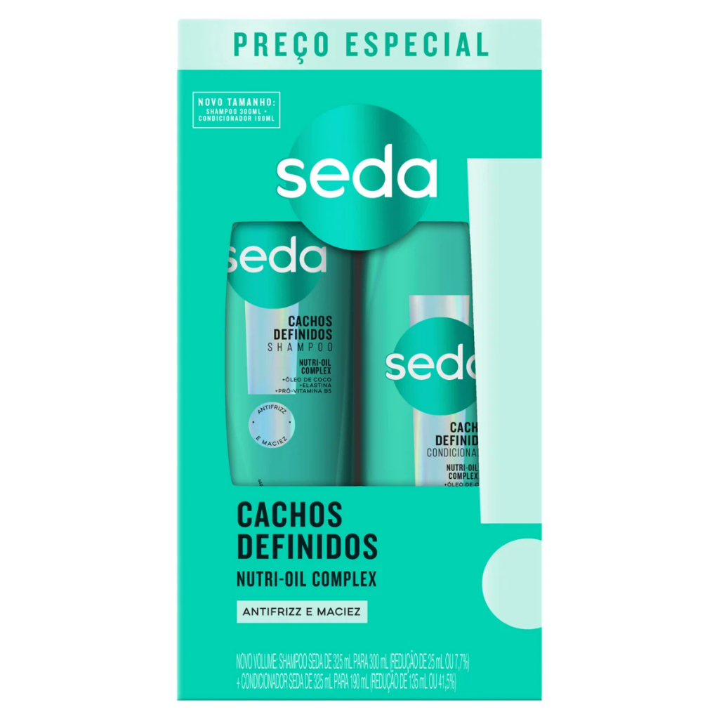 KIT SHAMPOO 300 ml + CONDICIONADOR 190ml - SEDA CACHOS DEFINIDOS ...