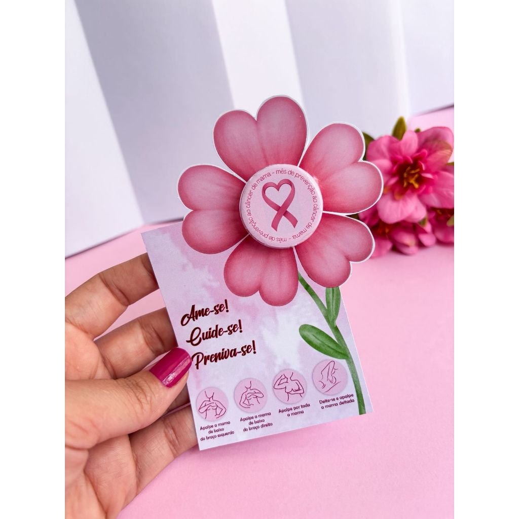 50 uni Tag com creme hidratante outubro rosa/lembrancinha outubro rosa ...