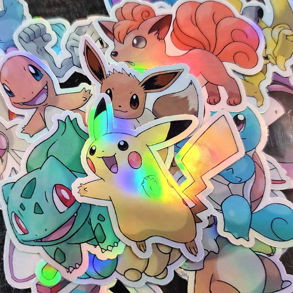 adesivos pokemons holográficos kit adesivos pokemons a prova d'agua