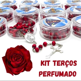 KIT 12 Terço Perfumado Com Cheiros De Rosas Nossa Senhora Aparecida, OTIMA QUALIDADE