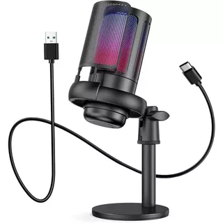 Microfone Condensador USB Para Gravação De Computador Streaming Mudo Botão De Mesa Hipocardióide Profissional LAY-1070