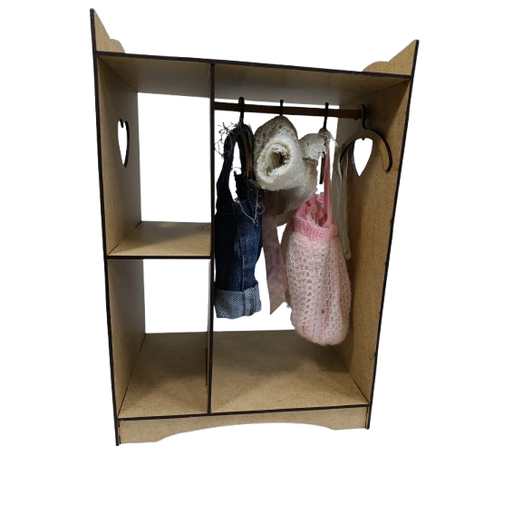 GUARDA ROUPA BONECA ORGANIZADOR DE ROUPAS DE BONECAS COM CABIDES EM 2 ...