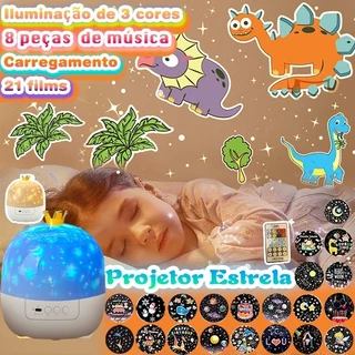 🐬🦕21 filmes bonitinho lâmpada de projeção de céu estrelado quarto luz noturna giratória sonhadora projetor de galáxia