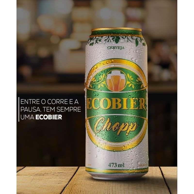 Chopp Ecobier 473ml Lata Cerveja Puro Malte Sabor Chopp Kit 6 12 24 ...