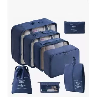 Kit Conjunto 8 Peças Organizador De Viagens Organizadoras Para Malas Bolsa
