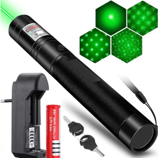 Super Caneta Laser Recarregável Pointer Ultra Forte Alcance 50km ...