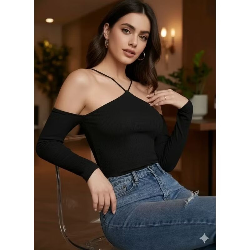 Blusa Feminina Manga Longa Sensual Festa Noite | Shopee Brasil