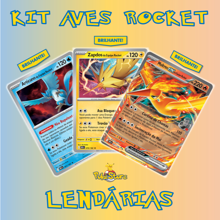 ポケモンカードダス 3鳥セット 3 Cartas Pokemon Kit Aves Lendárias Articuno Zapdos Moltres