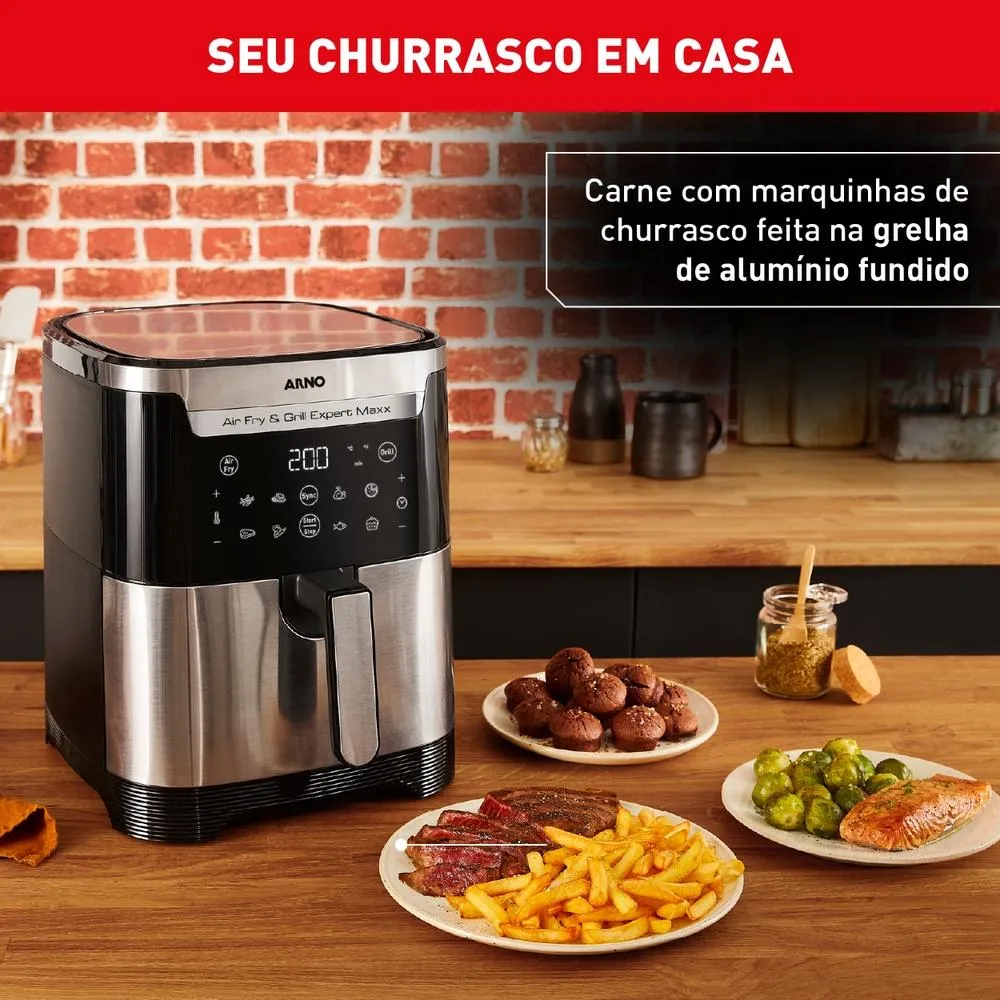 Fritadeira Sem Óleo Arno Airfry & Grill Expert Maxx Digital - 110V ...