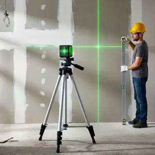 Nível A Laser Profissional Verde 20m Recarregável Teto Parede + Tripé Acessórios