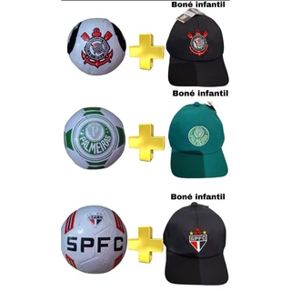 Kit Bola Couro Sintético N5 + Boné infantil. BOLA ENVIADA CHEIA