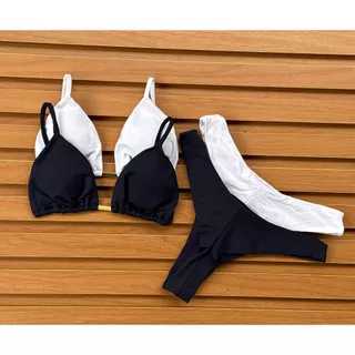 Kit 2 Biquínis Asa Delta Calcinha fio duplo bojo removível busto cortininha em Oferta na Shopee