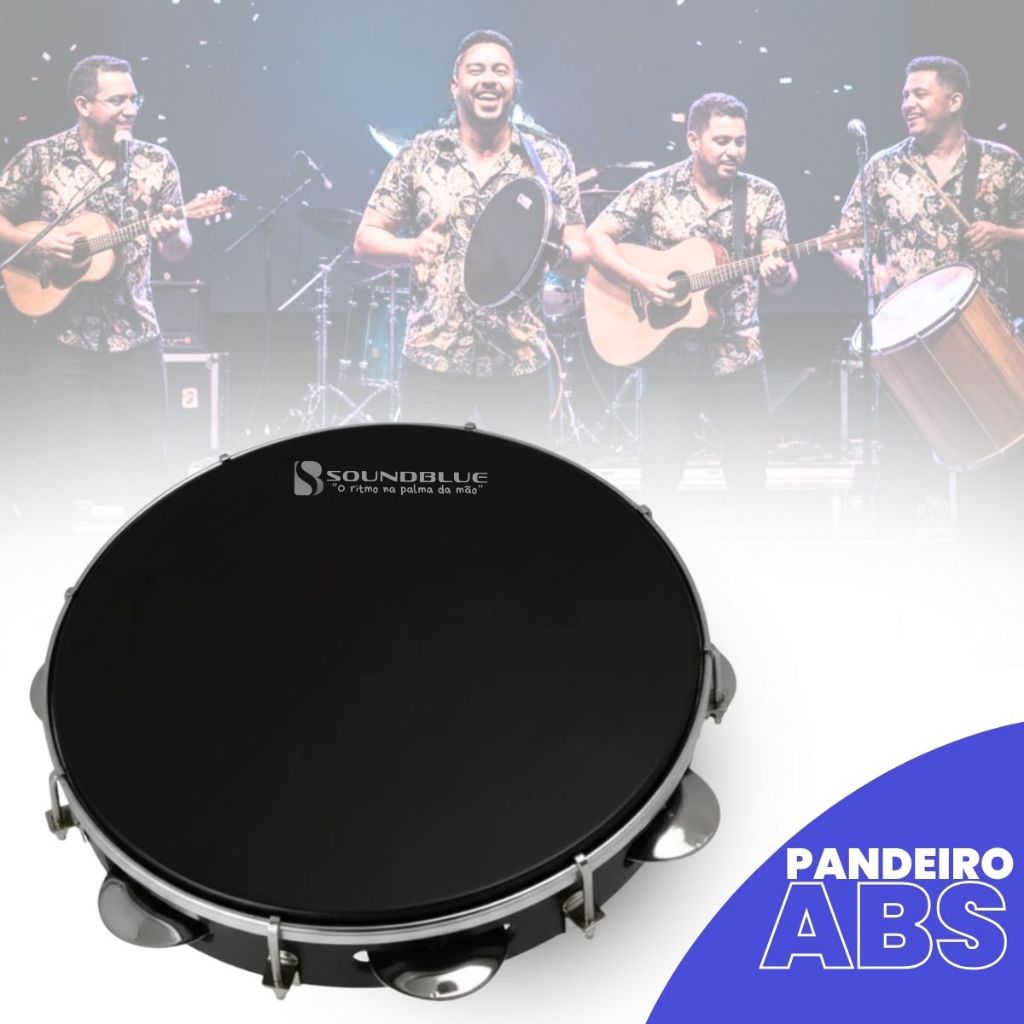 Pandeiro Abs 10 Polegadas profissional 12 platinelas Percussao