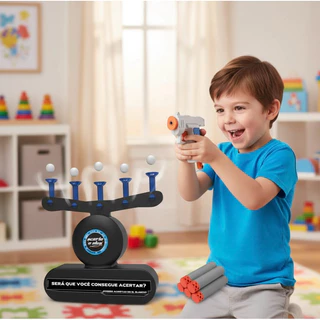 JOGO DE ACERTE O ALVO DISPARAR DARDO NERF LANÇADOR DE DARDOS FLOATING AIR SHOT BRINQUEDO HOMEPLAY