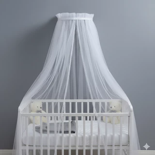 Mosquiteiro + Dossel Dorcel Liso Branco Berço em Oferta na Shopee