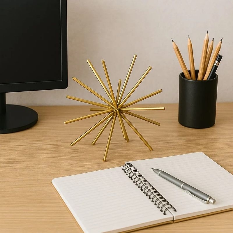 Escultura Ouriço Em Metal Para Casa E Escritório