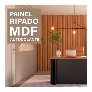 Kit 50 Placas Ripadas MDF 45x11 Adesivo de Parede Decorativo Fácil Aplicação