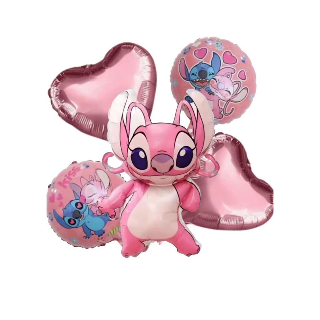 Kit com 5 Balões Lilo Stitch e Angel metalizado decoração festa ...