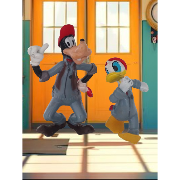Mechanic Madness: Goofy & Donald Action Figures | Shopee Brasil