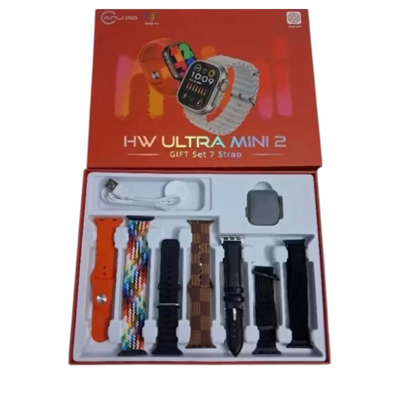Relógio SmartWatch HW Ultra Mini 2 com 7 Pulseiras 41mm Chat Gpt Preto ...