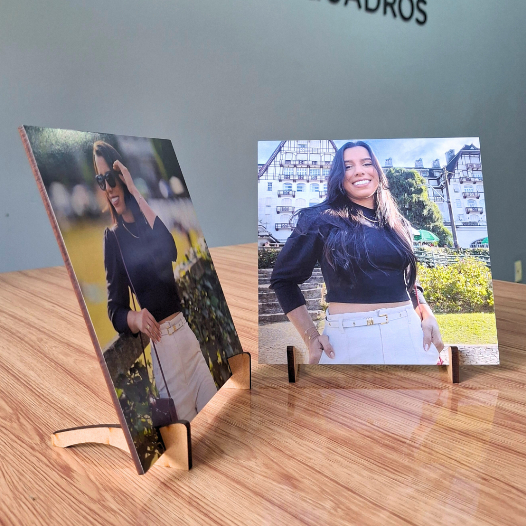 Kit 4 Quadros de Mesa Personalizado 15x15 - C/SUPORTE Com Sua Foto ...