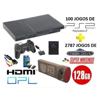 PS2 Playstation 2 Slim Original 128GB 100 Jogos - Com OPL