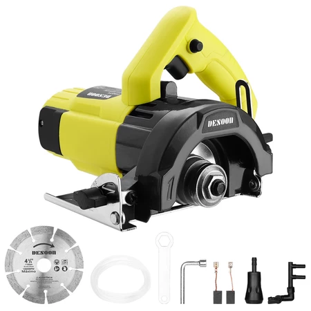 Serra Mármore Profissional kit1400W 4.3 8 Pol Serra Marmore Cortador Elétrico 14000RPM Corte Ajustável Máxima Profundide