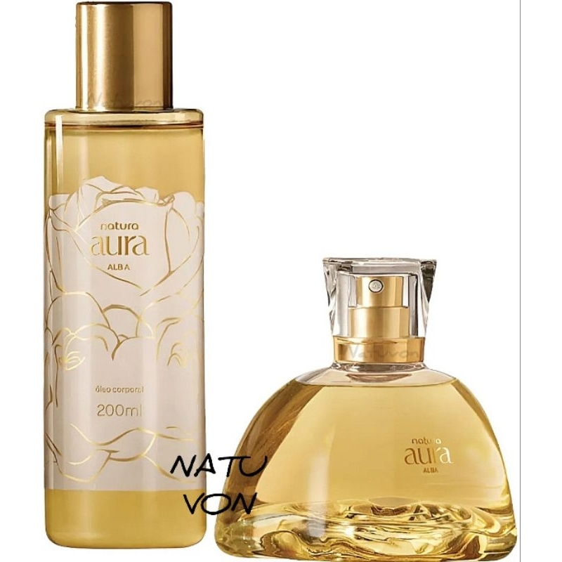 Kit Presente Natura Aura Alba Perfume + Óleo Hidratante Perfumado