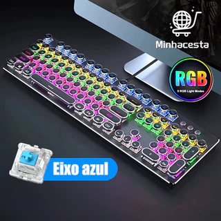 kit Gamer Teclado Semi Mecânico Mouse 3200dpi Rgb Led com fio Iluminado Para PC Jogos H7