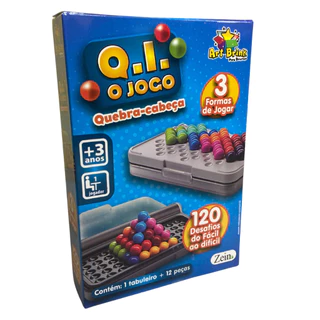 Jogo De Q.i Quebra Cabeça 12 Peças 3 Formas 120 Desafios 3+