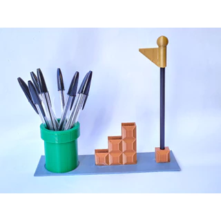 Porta Canela Lapis Personalizado Jogo Game Super Mario Geek Presente Impressão 3D