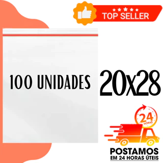 Saco Zip Lock Hermético 20x28 Plástico Grande 10/25/50/100 Unidades Organização Abre e Fecha