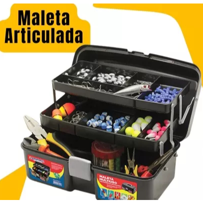 MALETA CAMPEÃ DE VENDAS Multiuso CAIXA PESCA com 2 Bandejas