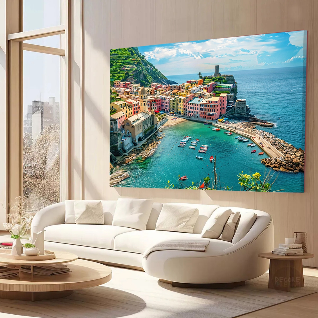 Montanari Papagallo 油彩画 50x70 cm Quadro Paisagem Costa Amalfitana Italia Mar Grande Horizontal Sala