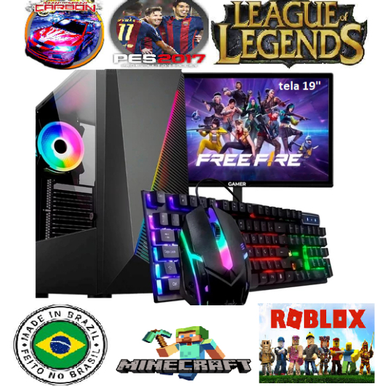 Foto de computador i3 cpu gamer barato 8gb ssd128g + hd320gb pra casa estudantes escritorio roda cs mine lol