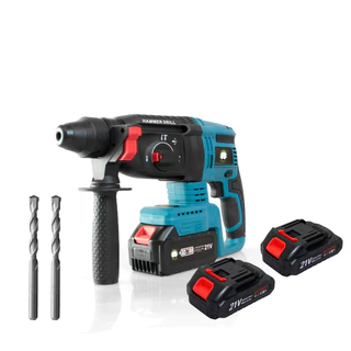 Martelete Furadeira de Impacto Rompedor Elétrico Martelo de Impacto Bivolt 110V/220V Com 2 Baterias