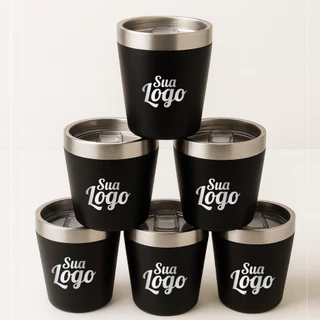 Kit 10, 20, 30, 50 unid. - Copos 260ML Térmicos Personalizados – Gravação a Laser - Nome/Logo