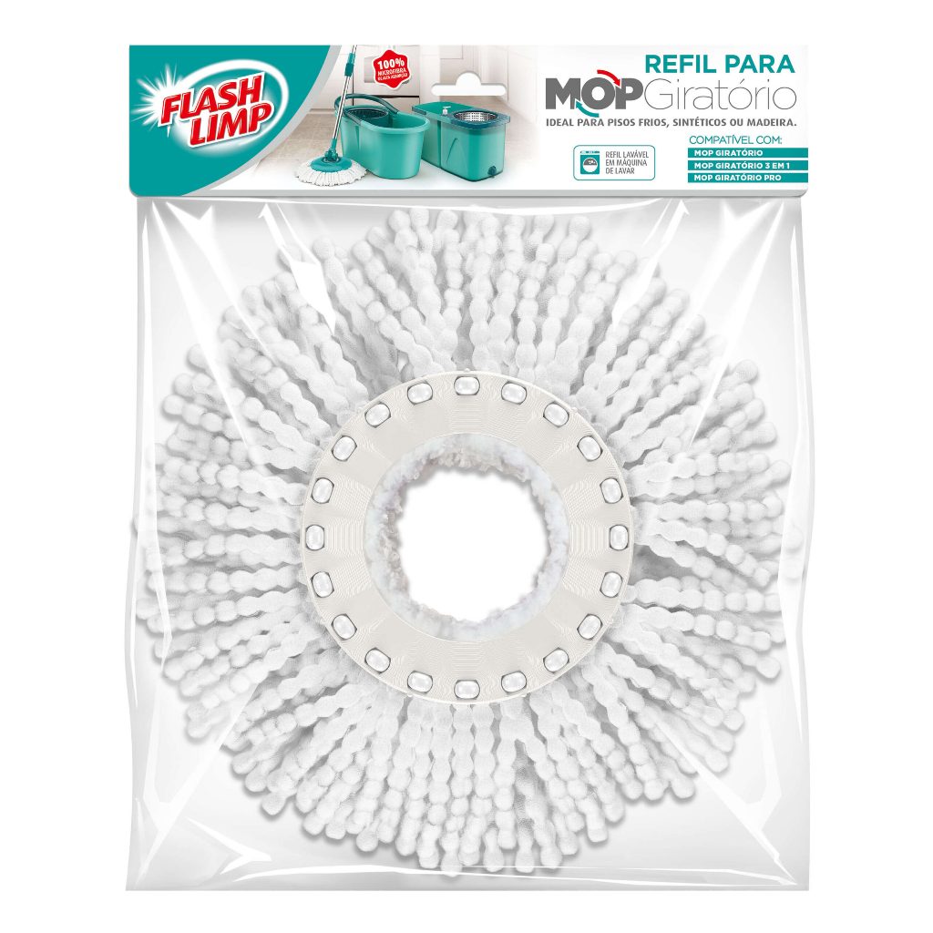 Refil Mop Giratorio Pro 3 Em 1 Esfregao Flash Limp Rmop8210